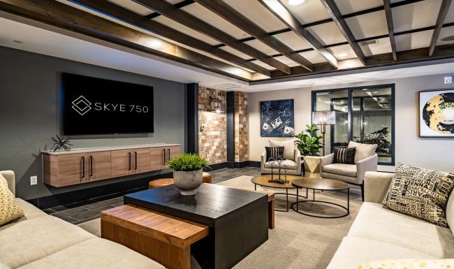 Enjoy our resident-only features a lounge with a tv and couches