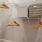 a closet with shelves and hangers